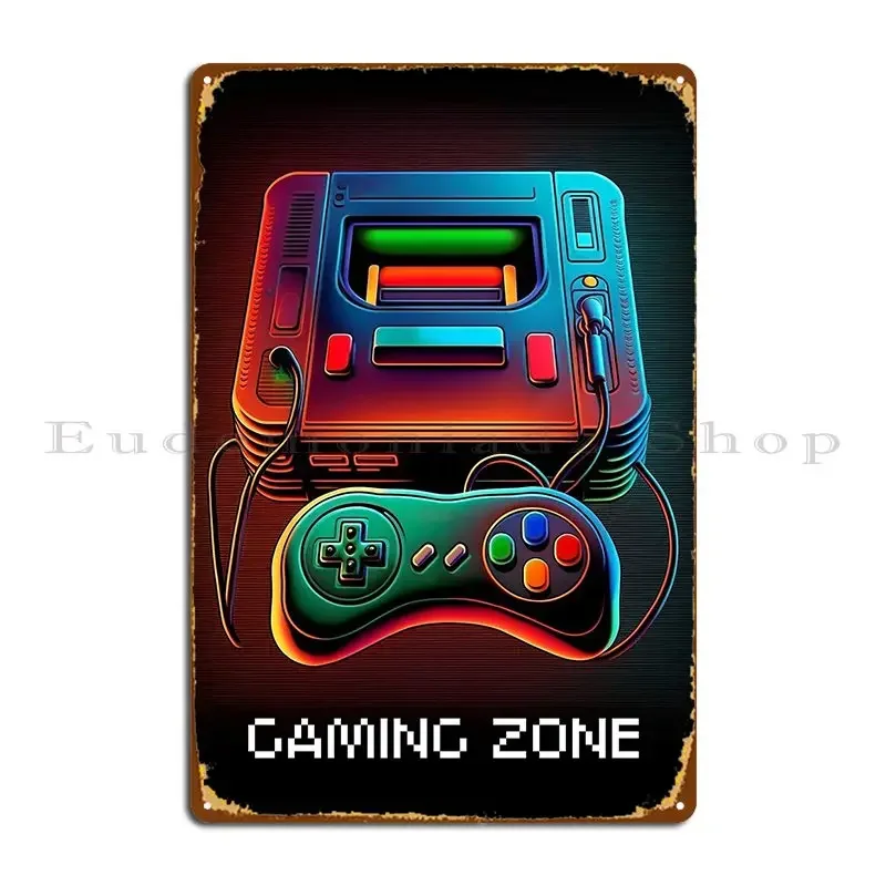 Retro Gaming Zone - Retro Gaming Zone Metal Sign Poster
