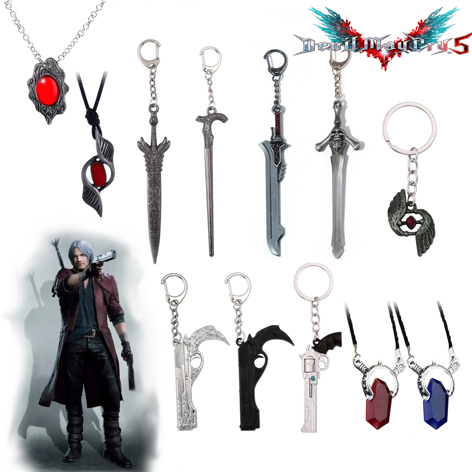 Retro Gaming Keychain - Game DMC Keychain Dante Sword Rebellion