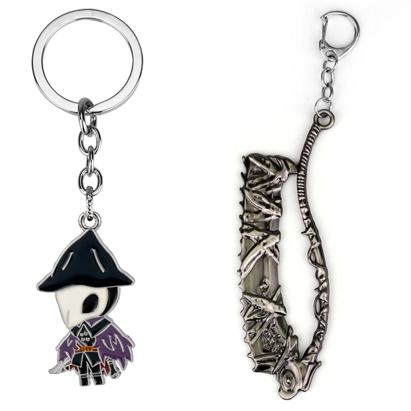 Retro Gaming Keychain - Game Bloodborne Saw Hunter Badge Key
