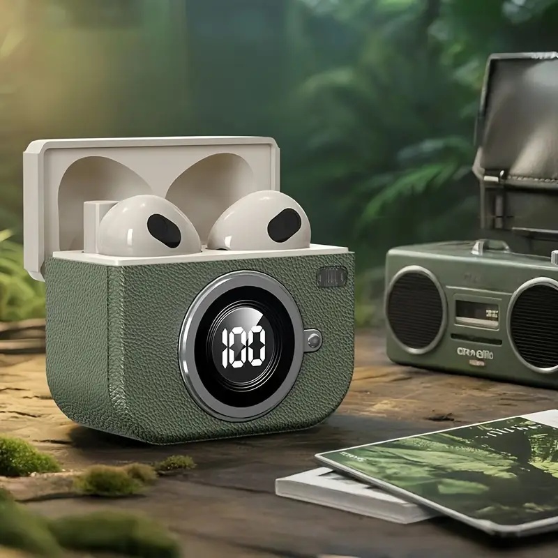 Retro Gaming Cables - Q86 Retro Camera Wireless Earbuds Semi-In-Ear