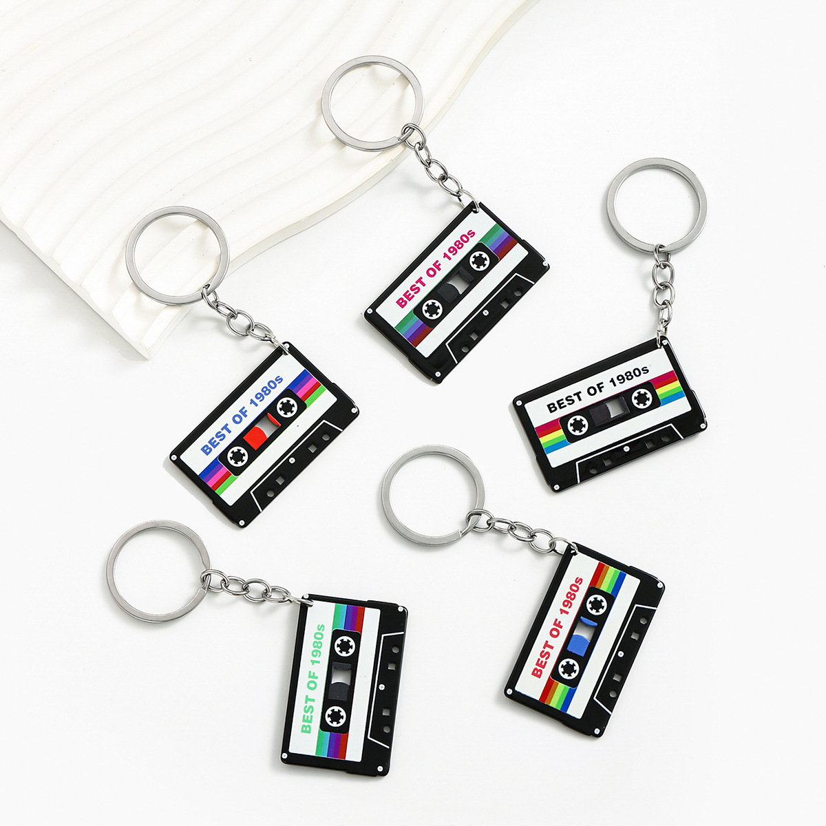 Retro Gaming Keychain - Retro Cassette Keychain Classics Acrylic Black