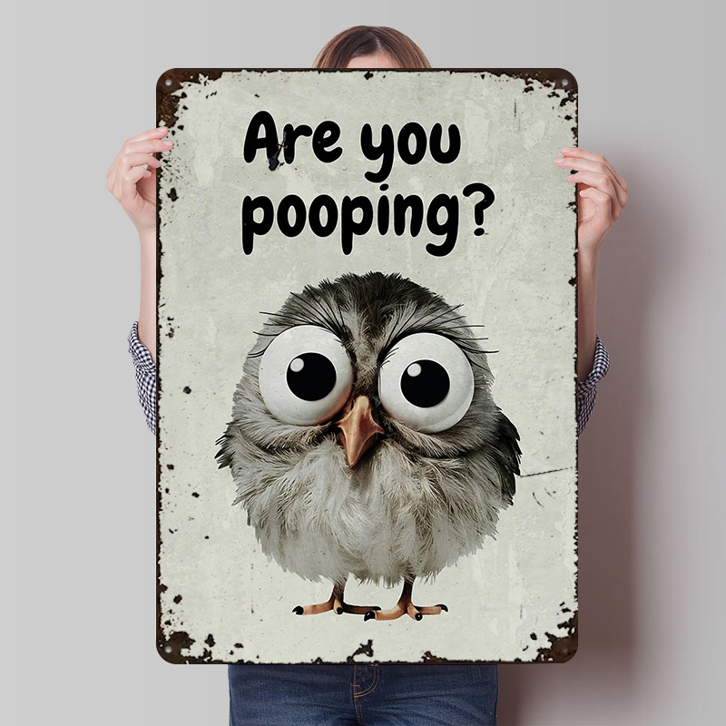Retro Gaming Meme - Funny Owl Bathroom Meme Poster Customized