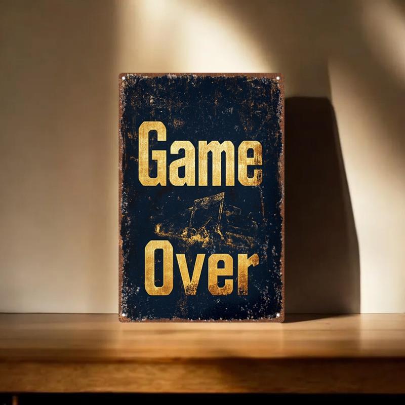 Gaming Retro Arcade - Vintage Game Over Metal Tin Sign