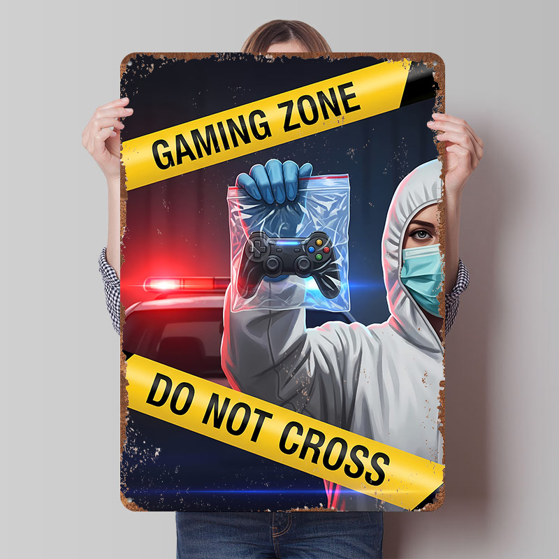 Retro Gaming Zone - Gaming Zone Do Not Cross Metal