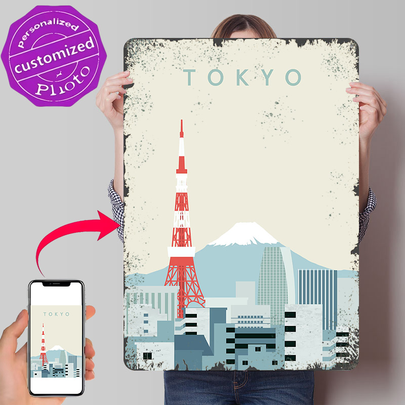 Retro Gaming Tokyo - Tokyo Poster Retro 3D Printed Metal