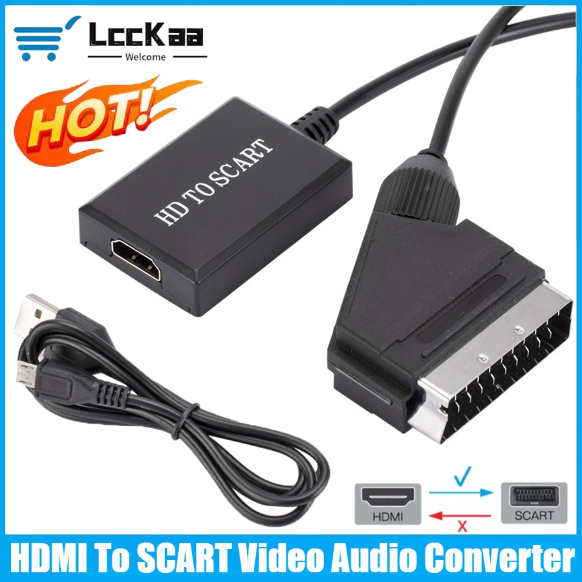 Scart To Hdmi - LccKaa 1080P HDMI To SCART Adapter
