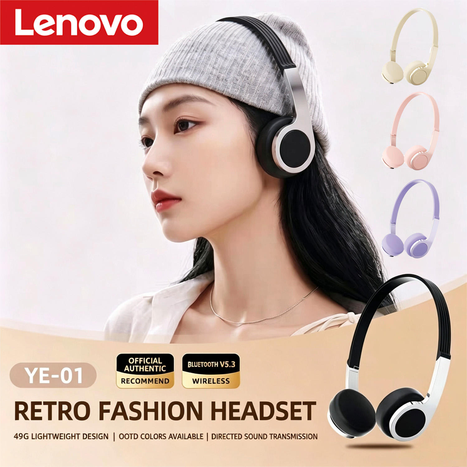 Retro Gaming Cables - Lenovo New Retro Compact Over-Ear Bluetooth
