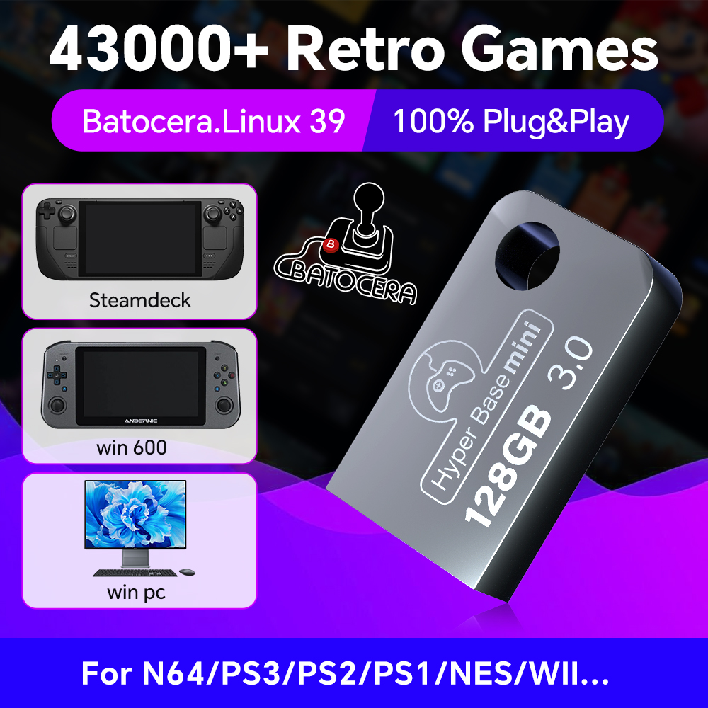 Retro Gaming Play Zone - Batocera 128G USB Flash Drive For
