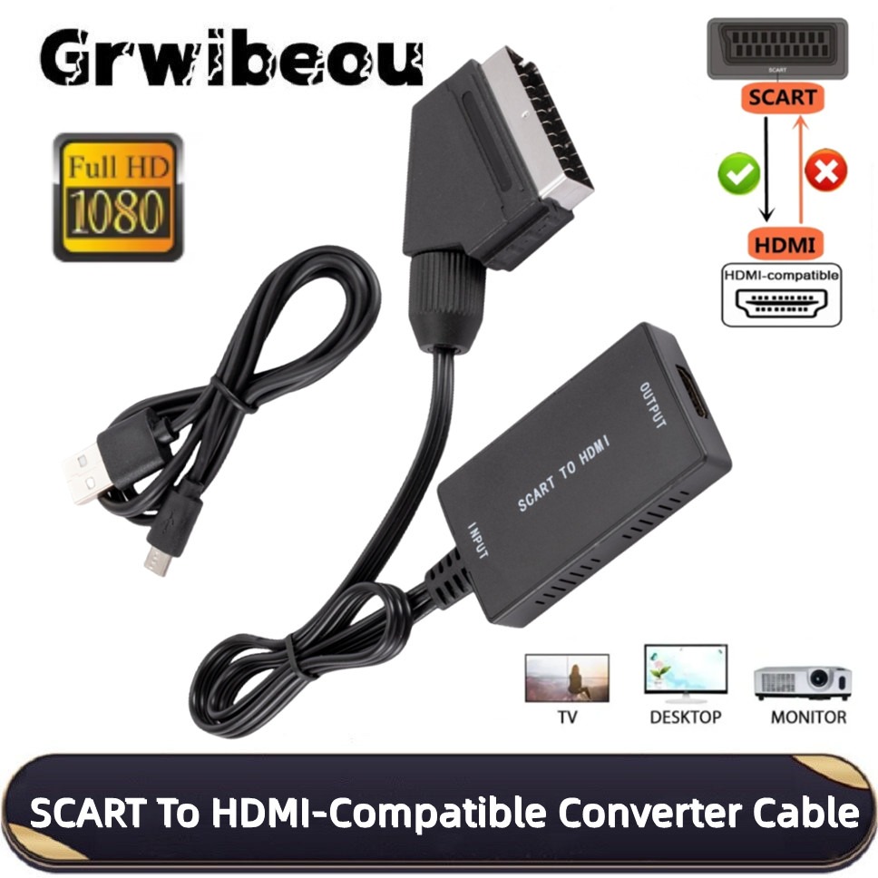 Scart To Hdmi - HD1080P SCART To HDMI-Compatible Converter with