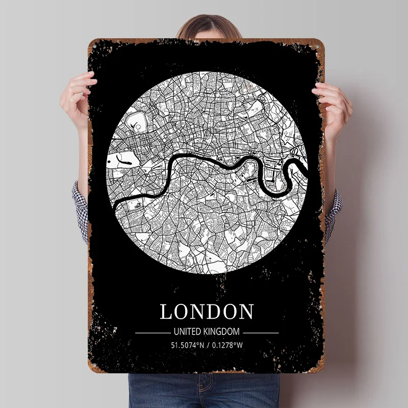 London City Map Tin Plaque Pos - đánh giá và giá Retro Gaming London