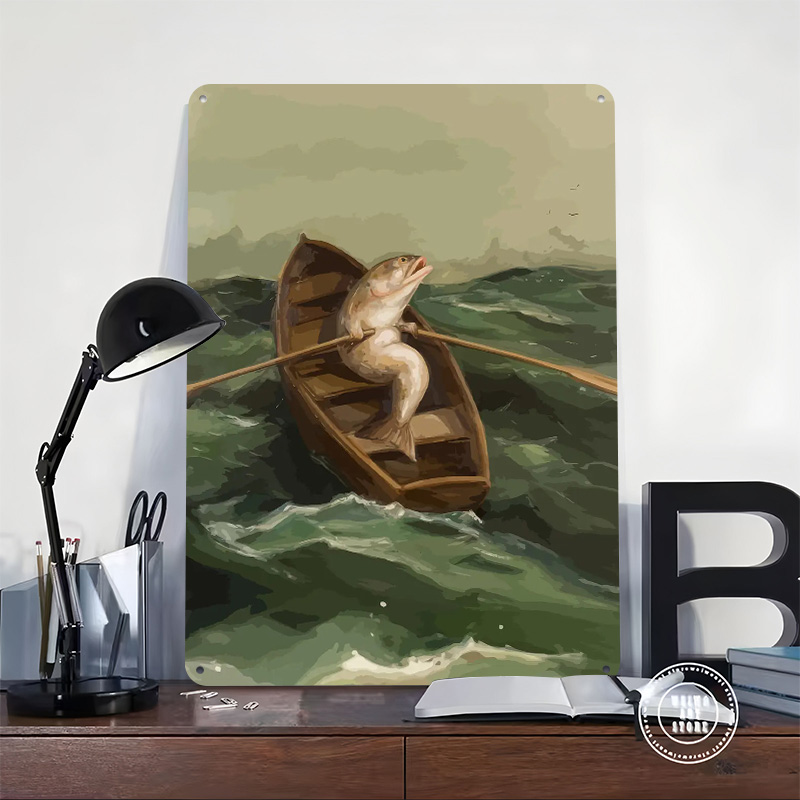 Funny Fish Meme Metal Poster C - đánh giá và giá Retro Gaming Meme