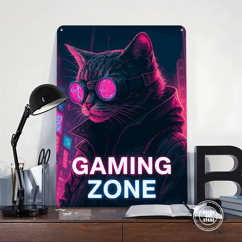 Cyberpunk Cat Gaming Zone Tin  - đánh giá và giá Retro Gaming Zone