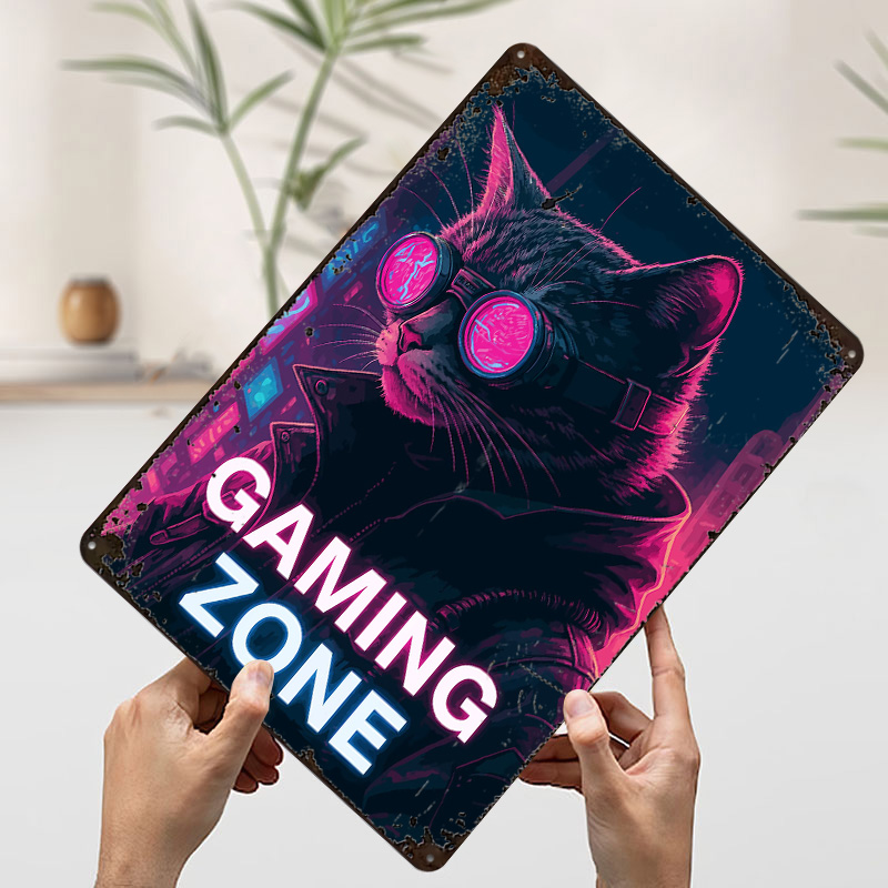 Cyberpunk Cat Gaming Zone Tin  - đánh giá và giá Retro Gaming Zone