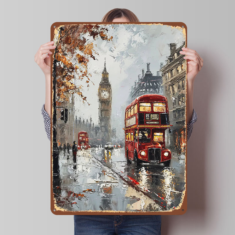 London Bus Charm Metal Poster  - đánh giá và giá Retro Gaming London
