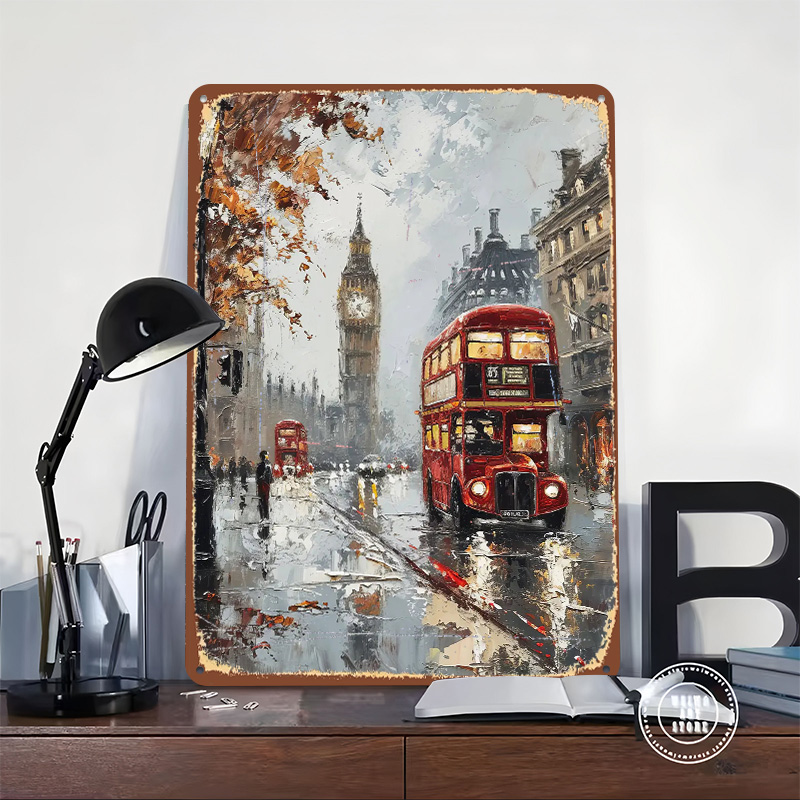 London Bus Charm Metal Poster  - đánh giá và giá Retro Gaming London