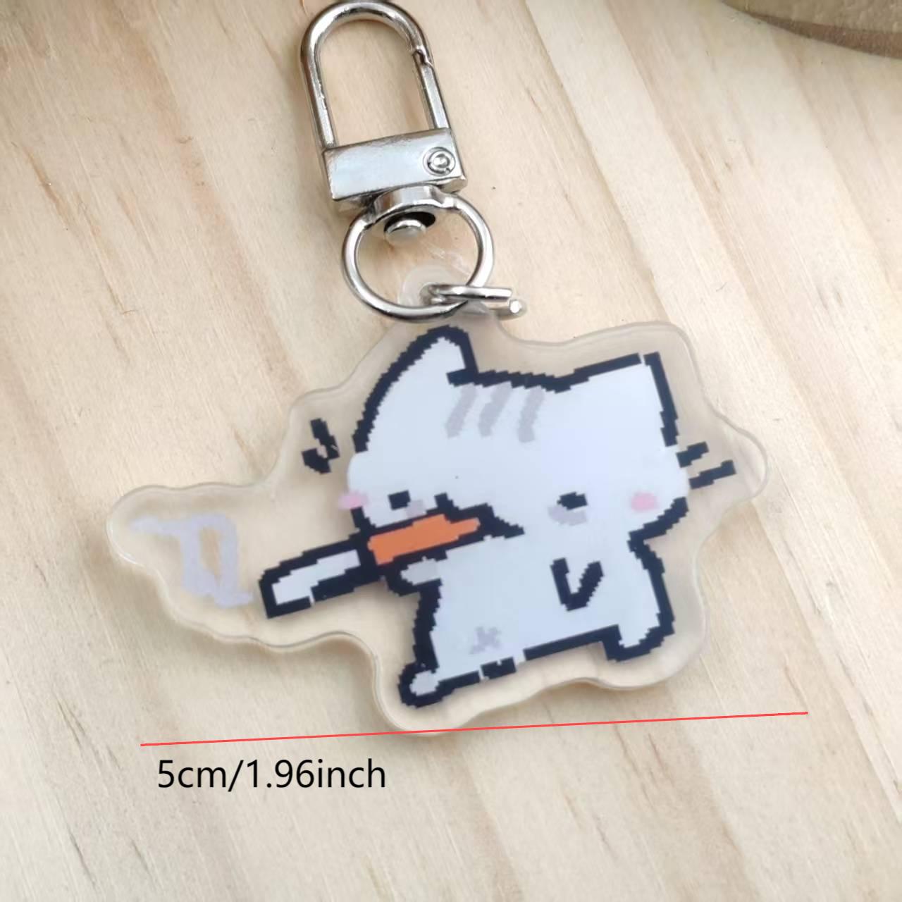 2d Flat Pixel Cat Keychain - G - đánh giá và giá Retro Gaming Keychain