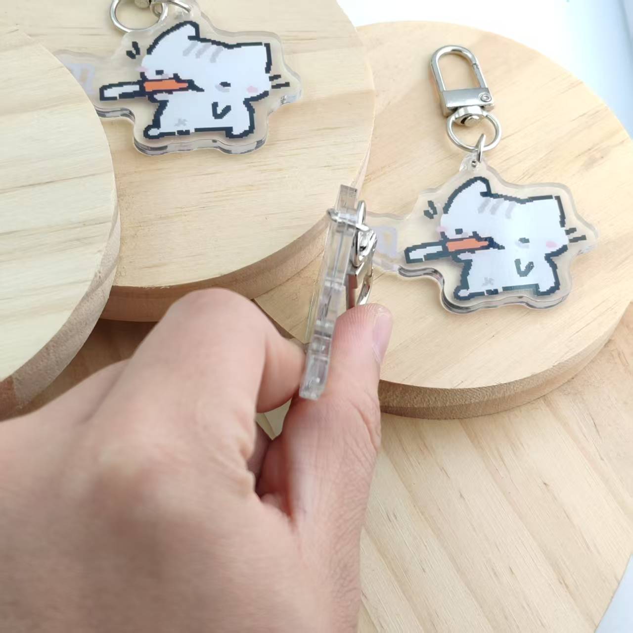 2d Flat Pixel Cat Keychain - G - đánh giá và giá Retro Gaming Keychain