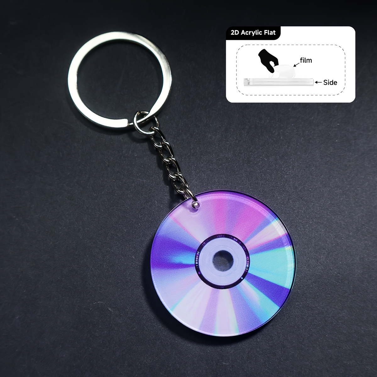 2D Flat 1pc Mini Music CD Patt - đánh giá và giá Retro Gaming Keychain