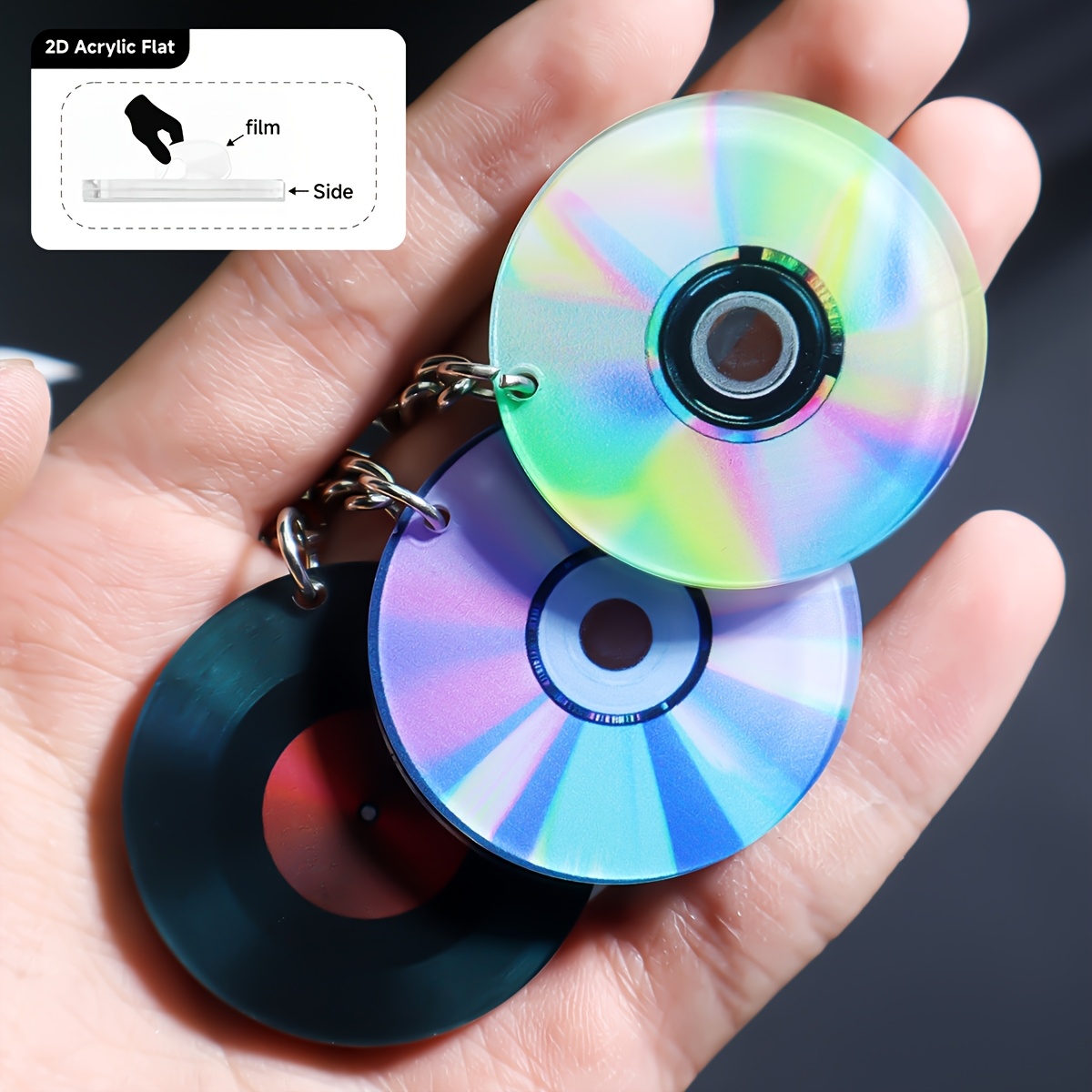 2D Flat 1pc Mini Music CD Patt - đánh giá và giá Retro Gaming Keychain